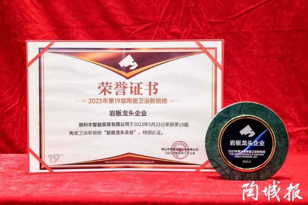 榮耀時刻 | 德利豐斬獲第19屆新銳榜“巖板龍頭企業”“巖板金獎”兩項殊榮(圖5) 圖片