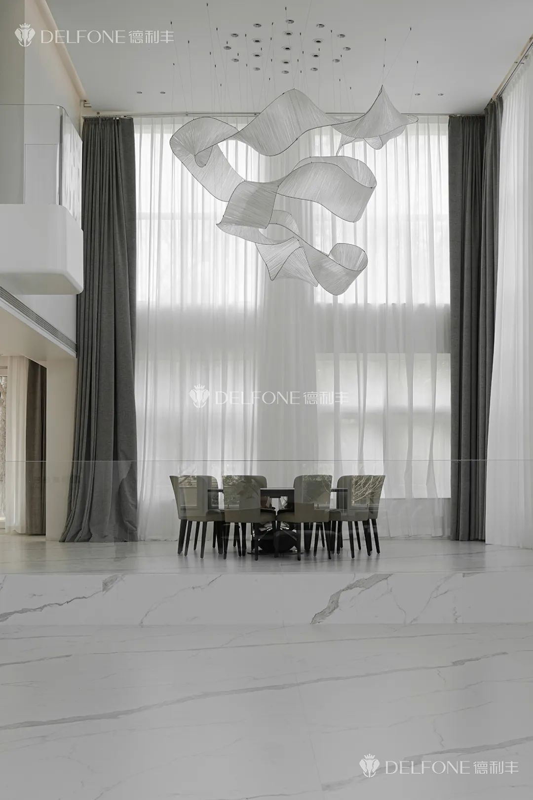 DELFONE實景案例 | 300㎡+極簡別墅,【阿爾卑斯香雪白】演繹不動聲色的高級感(圖6) 圖片