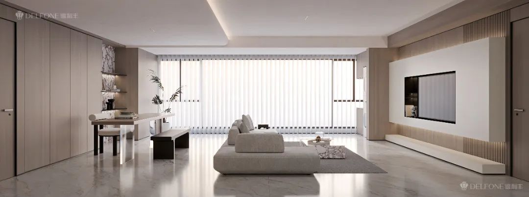 DELFONE案例分享 | 奶油風大平層,【煙雨灰】讓每1㎡都充滿松弛感(圖5) DELFONE案例分享 | 奶油風大平層,【煙雨灰】讓每1㎡都充滿松弛感(圖5)