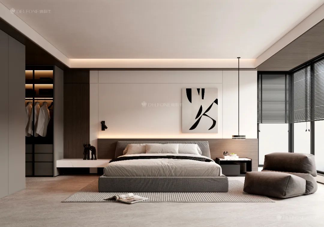 DELFONE案例分享 | 161㎡現(xiàn)代風(fēng)格大平層，簡(jiǎn)約生活美學(xué)(圖5)